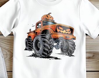 Pumpkin Monster Truck Halloween T-Shirt: Spooky Kids Tee