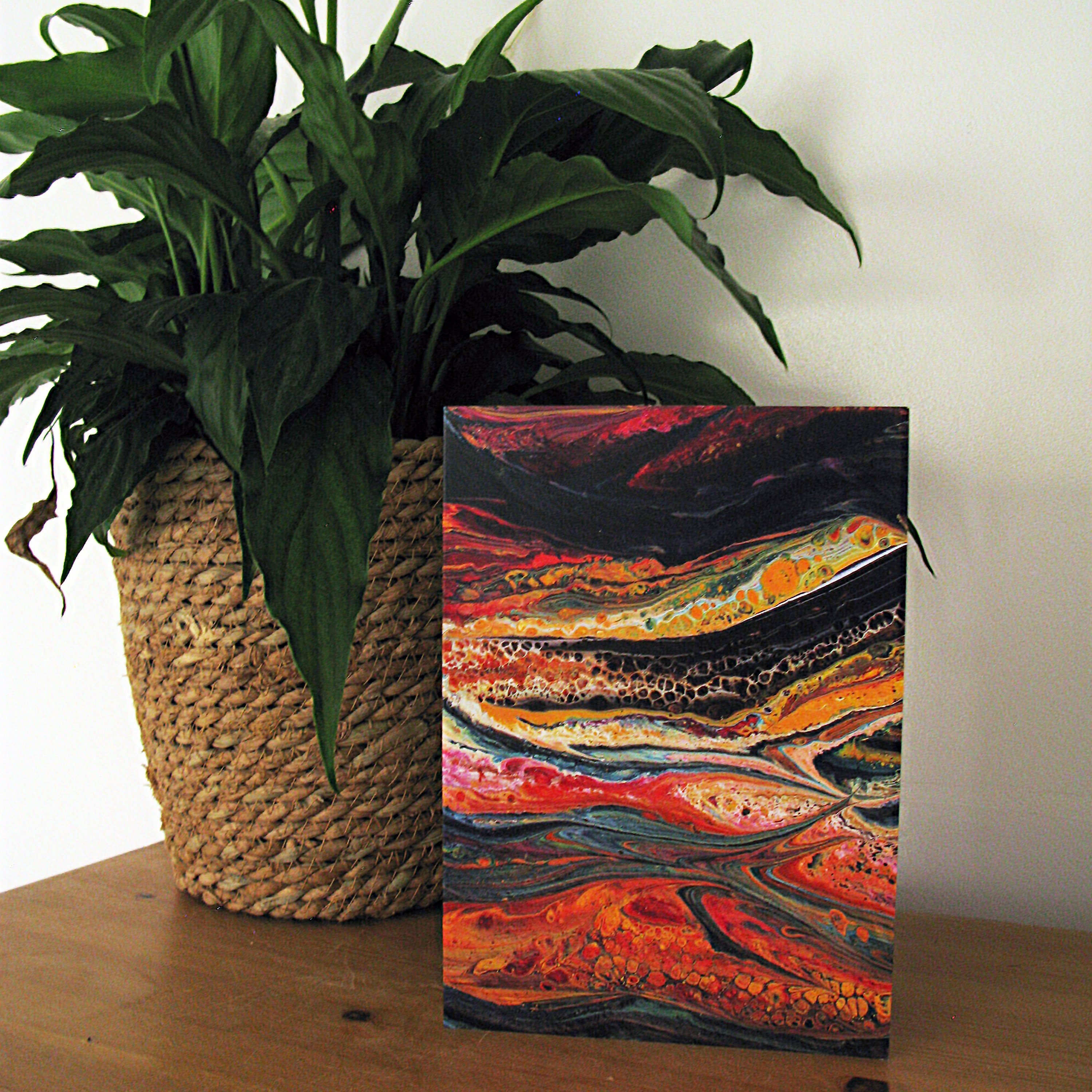 Abstract greetings card art card original art fluid acrylic Etsy