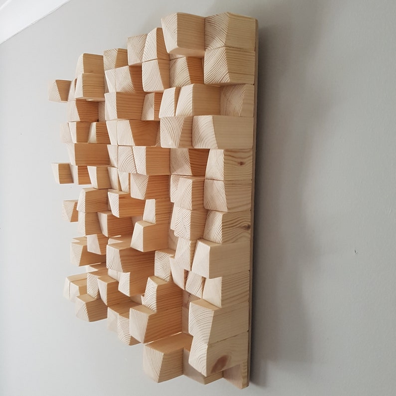 Pine skyline sound diffuser Acoustic panels wood art 3D | Etsy