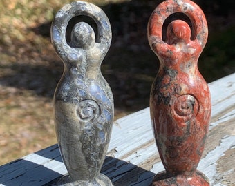 Crystal Goddess Statue, Brecciated Jasper, Que Sera,