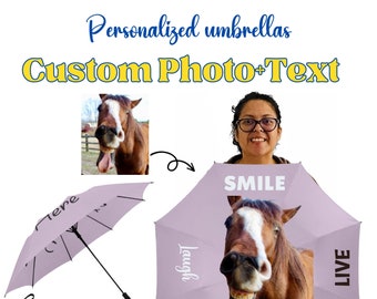 Personalized Umbrella with Face & Name - Anti-UV Auto-Foldable - Custom Rain Accessories - Unique Gifts for Any Occasion