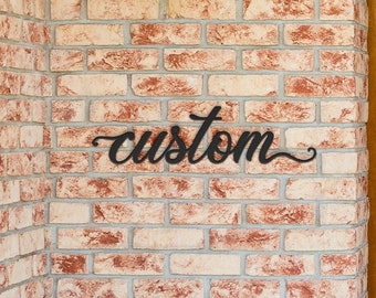 Custom Script Metal Word Sign | Kembara Script Personalized Metal Name Sign | Farmhouse Decor | Custom Word Art | Metal Wall Art |Word Art