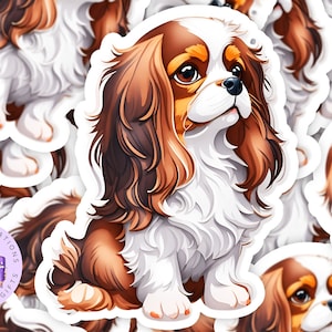Charming Cavalier King Charles Spaniel Dog Stickers