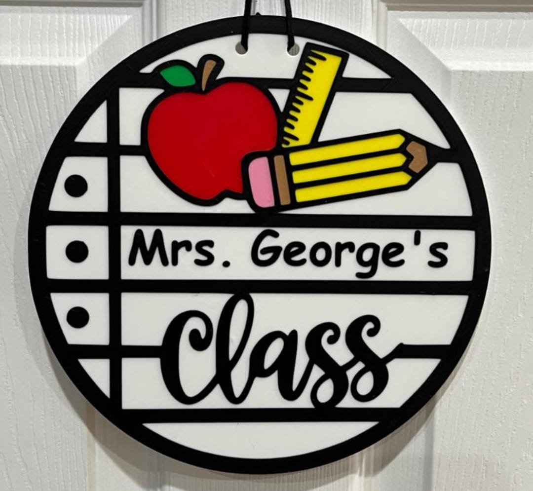 Personalized Teacher Door Sign | Custom Classroom Name Sign | 3D ...