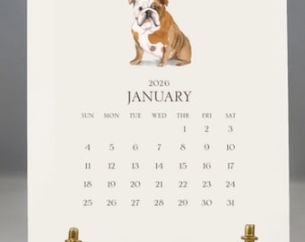Personalized Pet Calendar 2026 Desk Calendar & Easel, Christmas gift