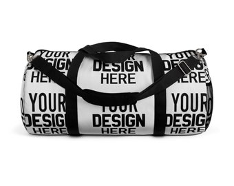 Custom Duffle Bag, Customized All Over Print Duffle Bag, Personalized Text Design or Logo Duffle Bag, Custom Pattern Duffle Bag