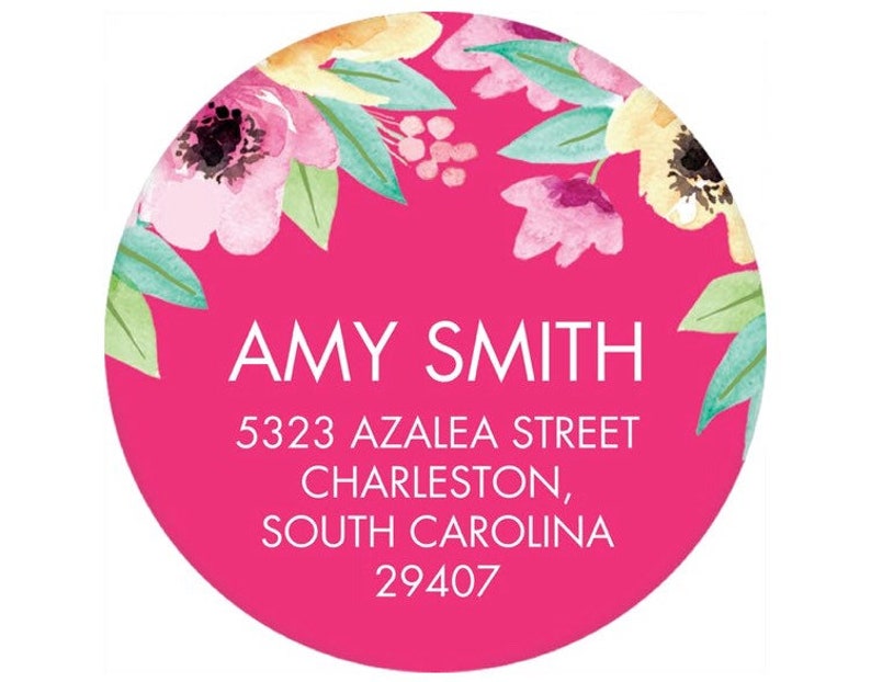 Set of 40 Customized Labels Return Address Labels Round Etsy