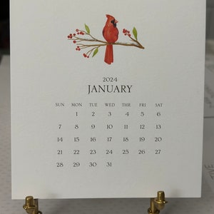 Hand-sparkled 2024 Desk Calendar, Valentine's day gift,