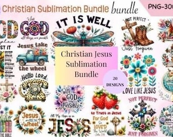 Christian Based sublimation bundle | Jesus bundle 20 PNG | Christian png | Religious clipart| Christian Bundle PNG