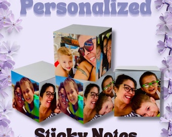 Personalized Sticky Note Pad - 3M Post-it® Notes Cube - Customized with Your Photos, Logo, or Text, Valentine's day gift, photo prints