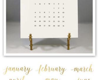 Solid Cream 2026 Foil Pressed Desk Calendar, Christmas gift