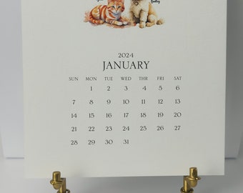 Personalized Pet Calendar 2024 Desk Calendar & Easel