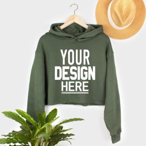 Custom Women&#39;s Crop Hoodie, Custom Text Crop Hoodie, Personalized Cropped Hoodie, Gift for her, Women&#39;s Crop Hoodie, Cropped Hoodie
