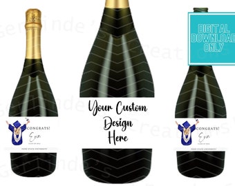 Custom Graduation Champagne Label/Class of 2024/Personalized Gift/Graduation Wine Label/Graduation Gifts for Her/Graduation Bottle Labels