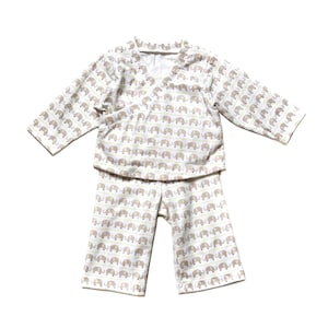 Roo Top and Marley Bottoms, digital PDF indie sewing pattern by Dhurata Davies, beginner pattern for jersey fabric in baby sizes 0-24months