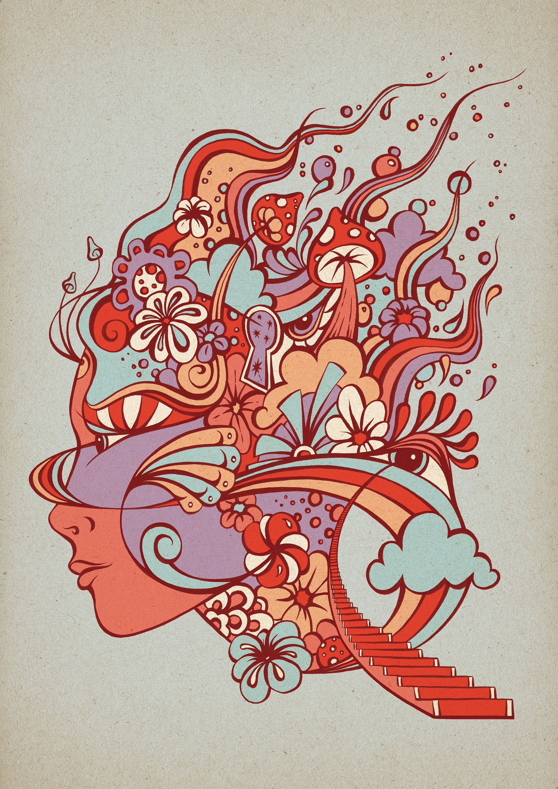 Inside Out - A2 Hand Drawn Giclée Print - Etsy