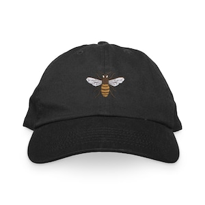 Bee Dad Hat, Embroidered Hat, Baseball Hat, Baseball Cap, Classic Unstructured Six Panel Low Profile Adjustable Dad Hat
