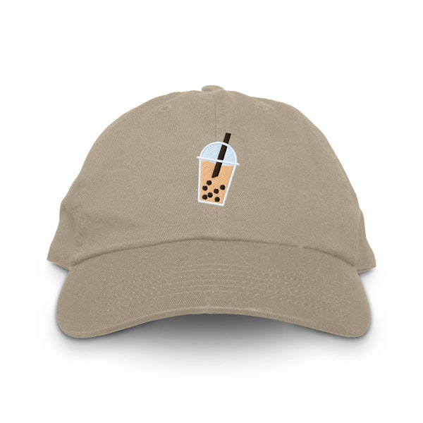 Boba Tea Dad Hat, Embroidered Hat, Baseball Hat, Baseball Cap, Classic Unstructured Six Panel Low Profile Adjustable Dad Hat