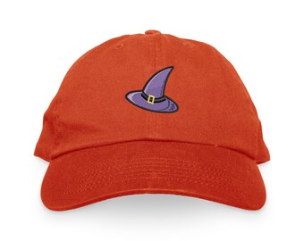 Witch Hat Dad Hat, Halloween Embroidered Hat, Baseball Hat, Baseball Cap, Classic Unstructured Six Panel Low Profile Adjustable Dad Hat