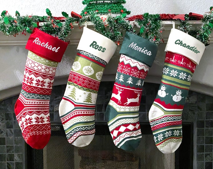 Personalized Family Stockings, Custom Christmas Stocking, Embroidered Stocking, Personalized
