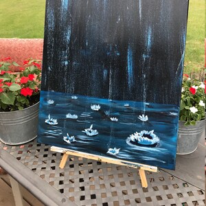 Raindrops, Acrylic Painting on Canvas, 24x18