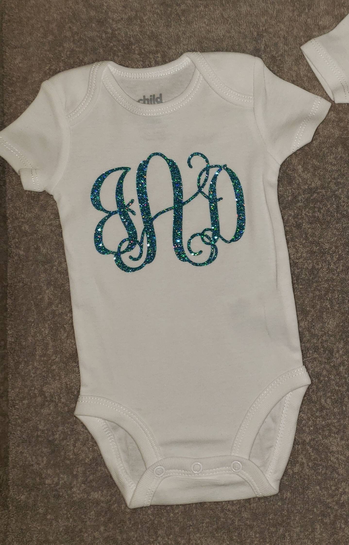 Cute Personalized * Baby Monogrammed Bodysuit * Monogram Initials Shirt ...