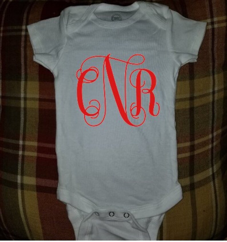 Cute Personalized * Baby Monogrammed Bodysuit * Monogram Initials Shirt ...