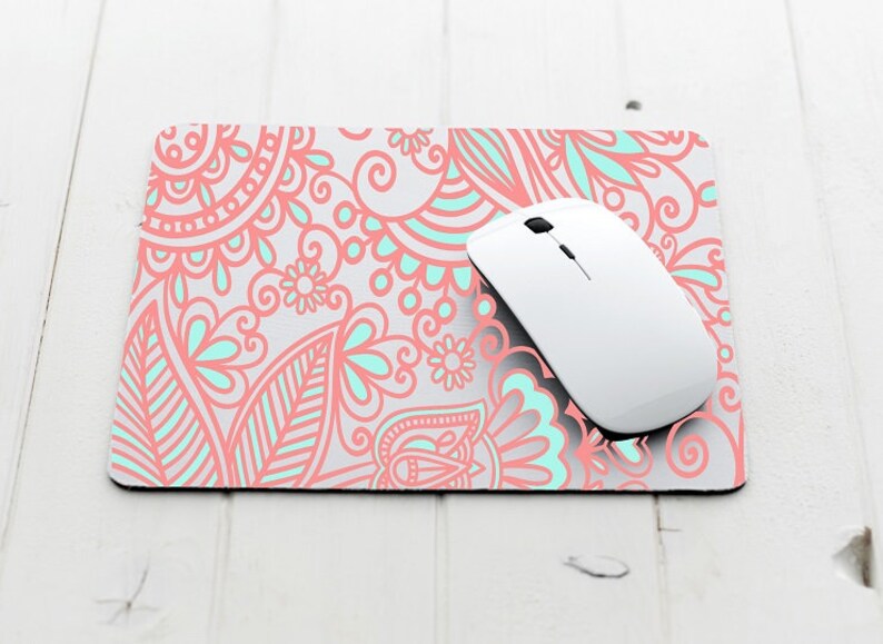 Candy Floral Pink And Mint Green Desk Accessory Office Etsy