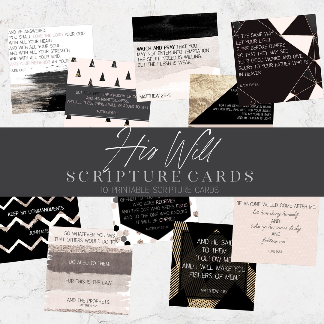 Printable Scripture Cards FREE Mini Scripture Guide God's Will Truth ...