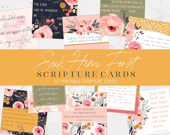 Printable Scripture Cards FREE Mini Scripture Guide Seek Him First