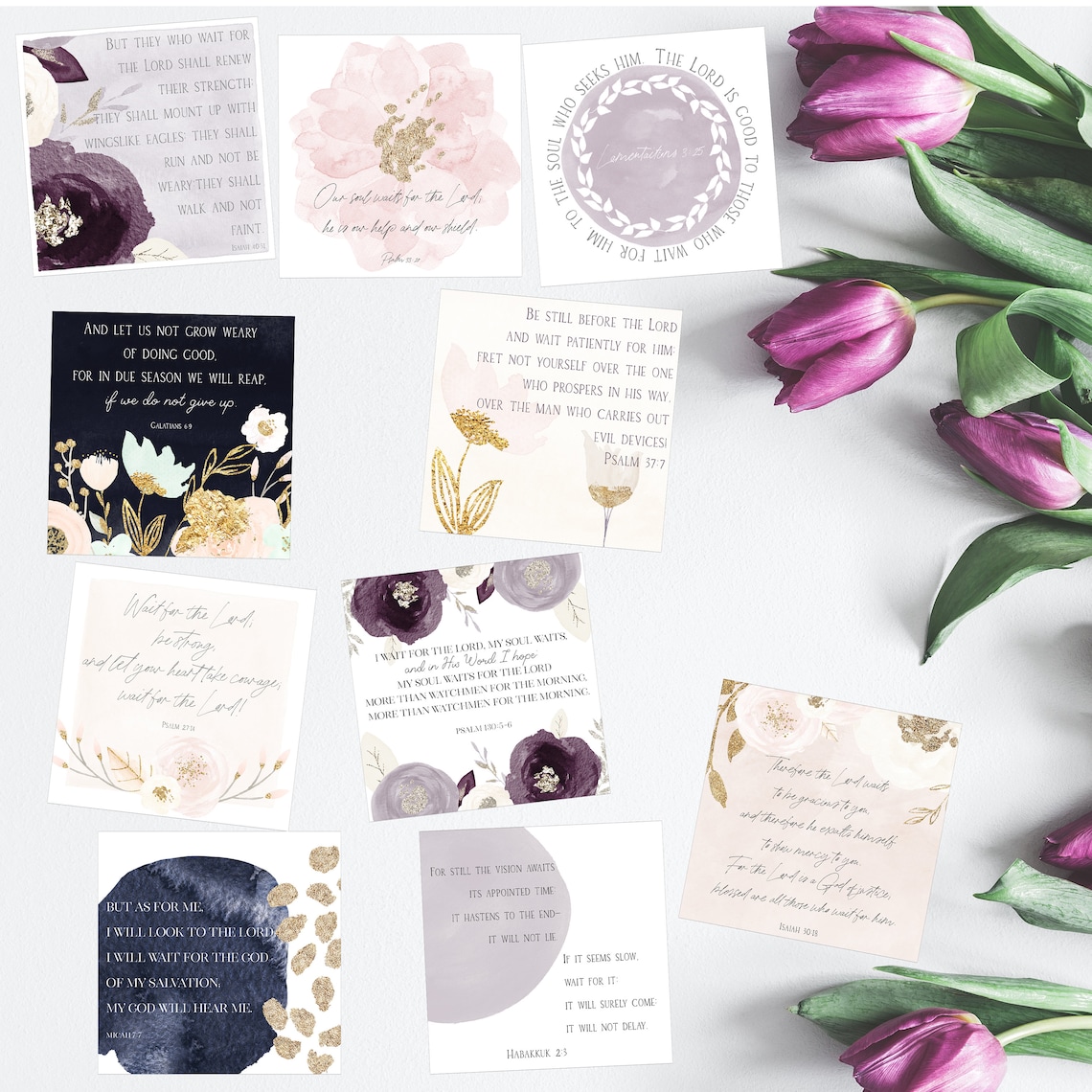 Printable Scripture Cards FREE Mini Scripture Guide Wait Etsy