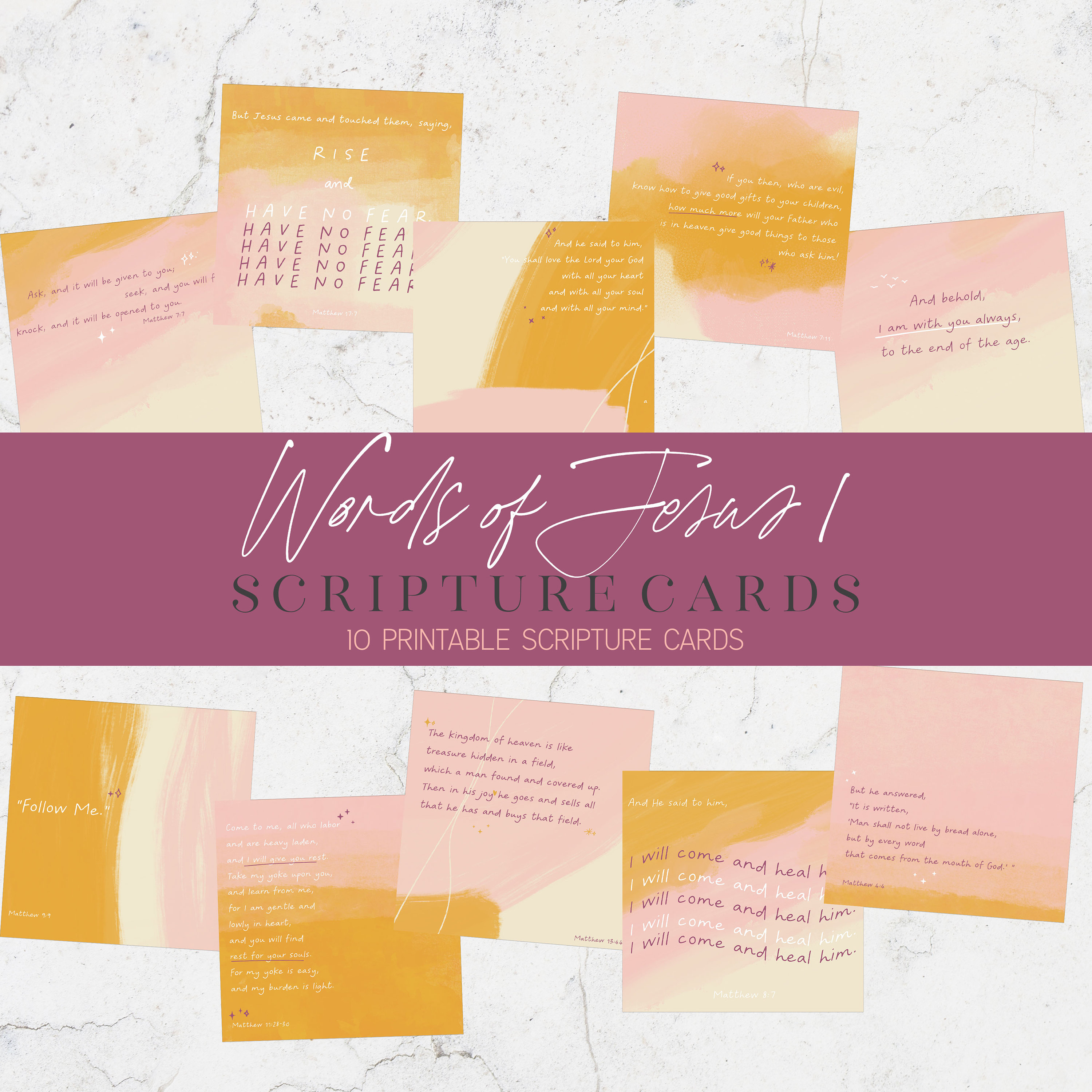 Truth Scriptures Cards Printable Scripture Cards FREE Mini Scripture Guide Matthew Words of ...