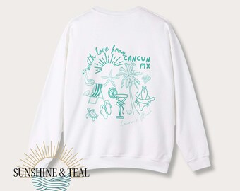 Custom Beach Theme Bachelorette Crewneck, Tropical Girls Trip Sweatshirt, Bachelorette Party Merch, Matching vacation personalized shirts