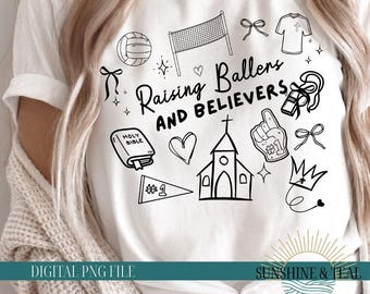 Raising Believers Volleyball PNG, Philippians 4:13 volleyball Png, Boho VB Mama Png, Sideout Png, Christian Png, Bible Verse Png