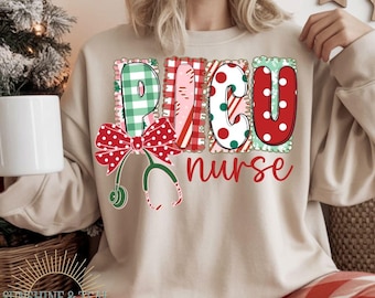 Christmas Stethoscope PICU Nurse Png, Christmas Floral, Nurse Christmas png, Christmas png, Gift for nurse png, Preppy Nurse Life png