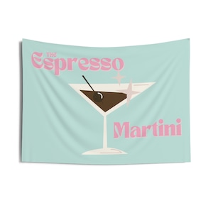 Espresso Martini Tapestry, Dorm Wall Hanging, College Room Decor, Martini room decor, College Merch, Bar Cart Filthy Martini wall art