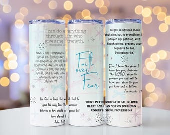 Faith Tumbler Wrap Bible Verses Jesus God Christian PNG Seamless Sublimation 20 oz Tumbler Design Instant Digital Download