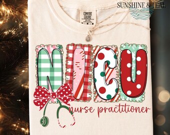 Christmas Stethoscope NICU Nurse Practitioner Png, NP Christmas png, Christmas png, Gift for nurse png, Preppy Nurse Life png