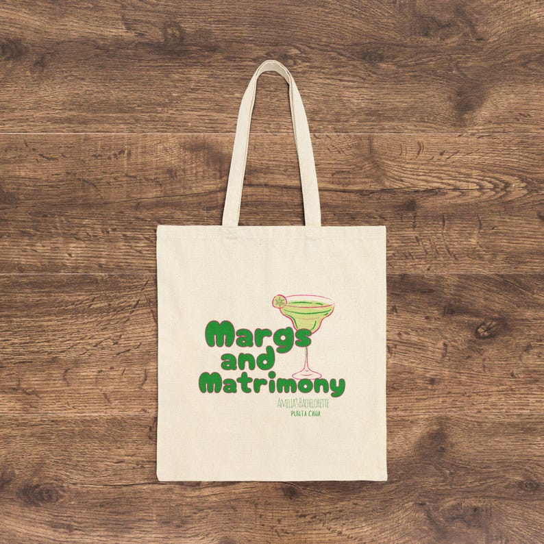 Margs and Matrimony Personalized Bachelorette Party Tote Bag, Girls ...