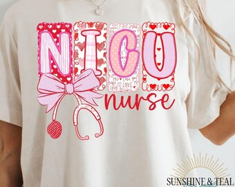 Pink Valentine NICU Nurse Png, Valentine Nurse Coquette Png, Cupids Favorite Nurse Png, Nurse Valentines Shirt Design, Valentines Day PNG