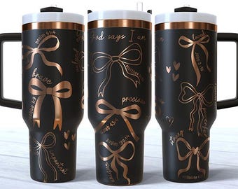 Oración cristiana "Jesús dice que soy" con diseño grabado a láser para vaso de 40 oz, SVG para láser rotatorio, envoltura láser para vaso de 40 oz con escrituras.