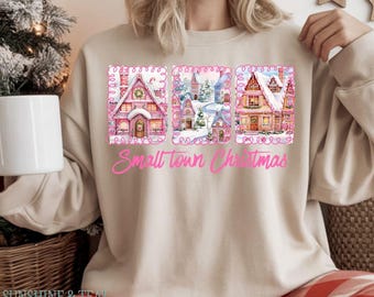 Coquette Christmas Png, Small Town Christmas Png, Merry & Bright Png, Preppy Christmas Tree png, Sublimation, Distressed Christmas PNG,Girly