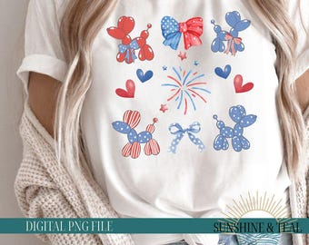 Coquette 4th Of July PNG, Balloon America png, American Girly Png, America PNG, country july png, 4th of July png, Fourth Of July PNG