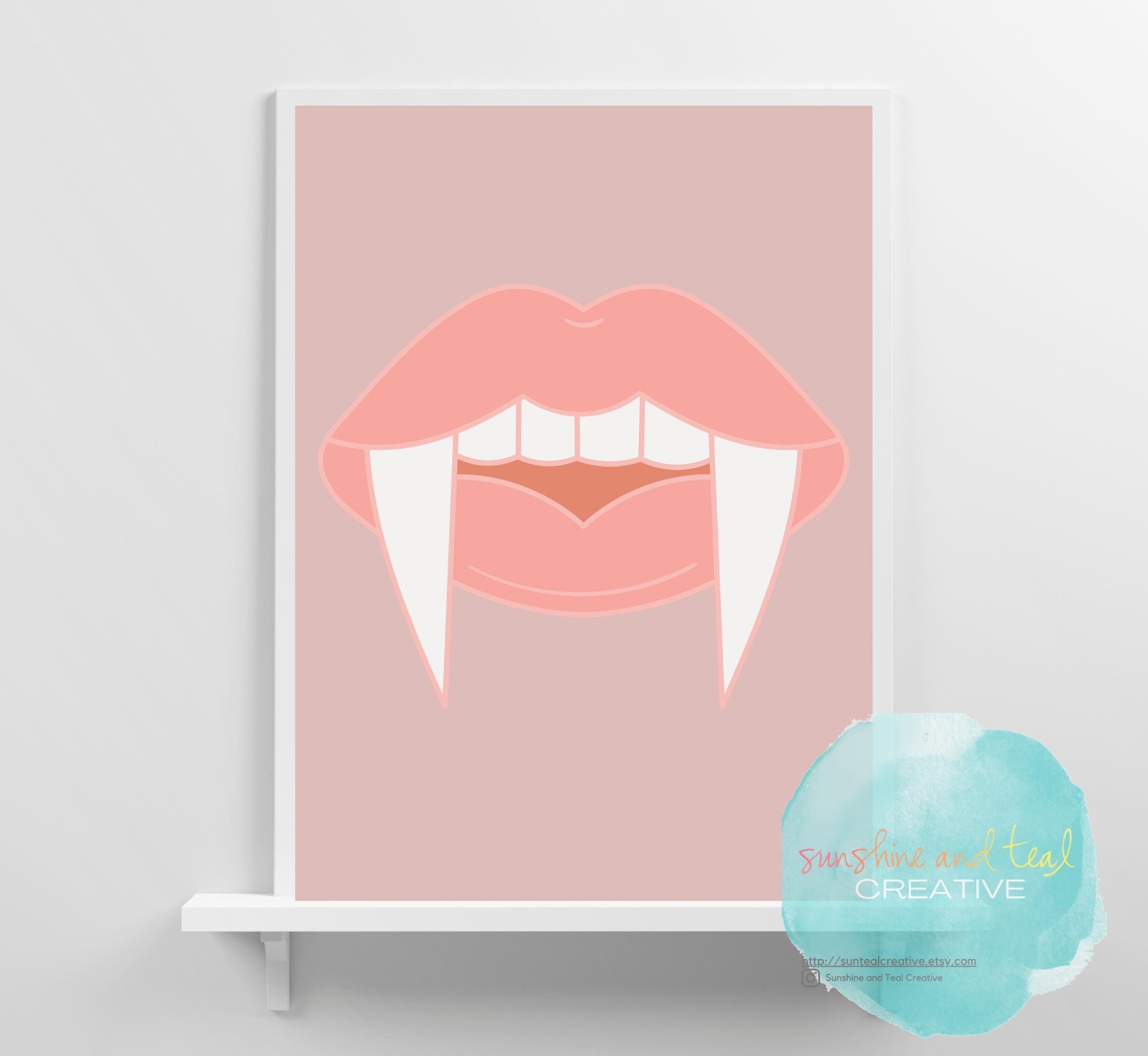 Vampire Teeth Instant Download Halloween Printable Dorm - Etsy