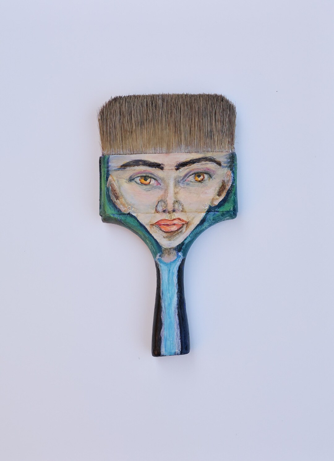 Paintbrush People Recycled Upcycled Paint Brush Art boy on a Brush Etsy