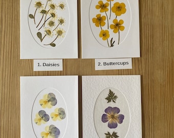 REAL Pressed Flower Cards, Pressed Flower Cards, Botanical Card, Gardener’s Card, Nature Lovers Card, Birthday Card, Blank Flower Cards