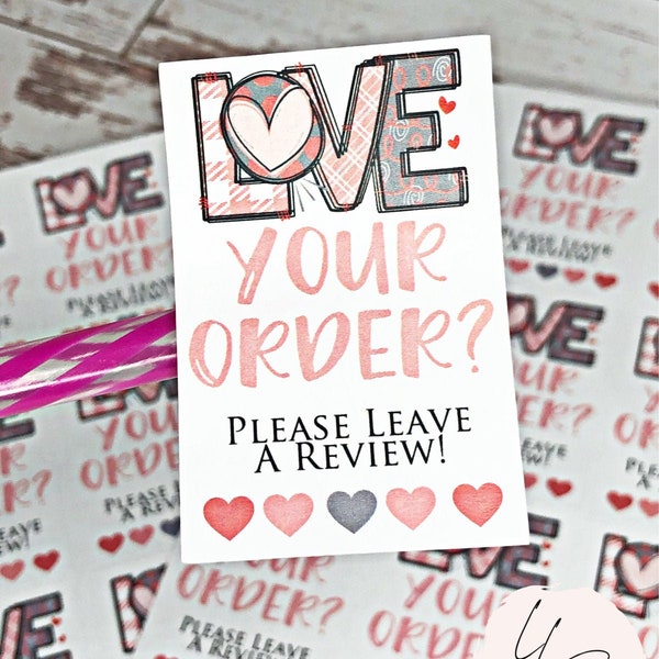 Love Your Order? Leave A Review, Small Business, Handmade Shop, Thank You Sticker, Etsy Sticker, Review Sticker, Packaging Sticker