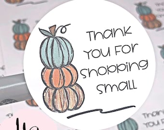 Pumpkin Thank You 2 Inch Stickers | Packaging Stickers | Branding Stickers | Thank You Stickers | Matte Sticker | Small Business Sticker