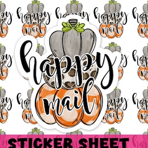 Pumpkin Happy Mail Sticker, Thank You Sticker, Fall Sticker, Packaging Sticker, Small Business Sticker, Small Shop, Autumn, Fall, 479