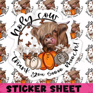 Holy Cow Thank You So Mooch, Thank You Sticker, Fall Sticker, Packaging Sticker, Small Business Sticker, Cow, Autumn, Fall, Western 481
